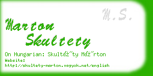 marton skultety business card